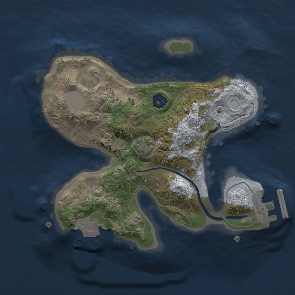 Rust Map: Procedural Map, Size: 2000, Seed: 465784, 3 Monuments