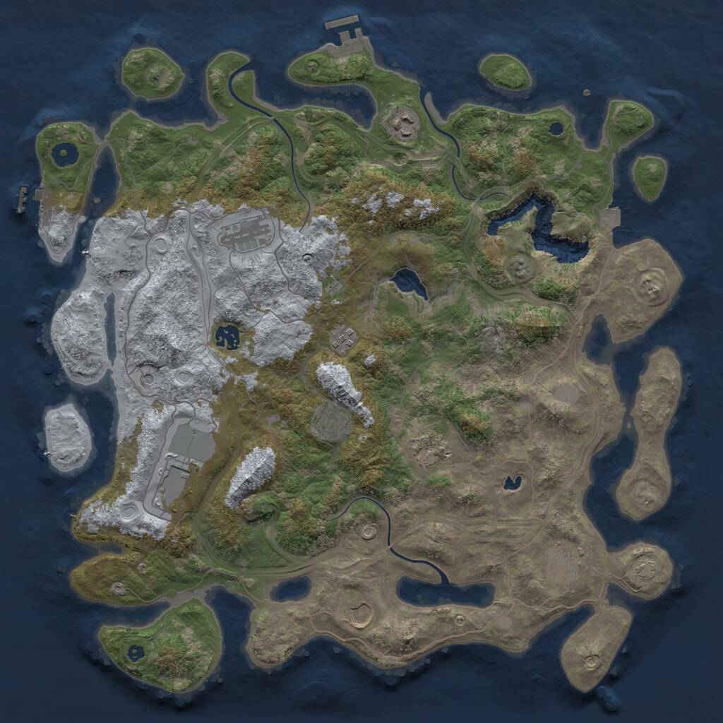 Rust Map: Procedural Map, Size: 4300, Seed: 1837149, 15 Monuments