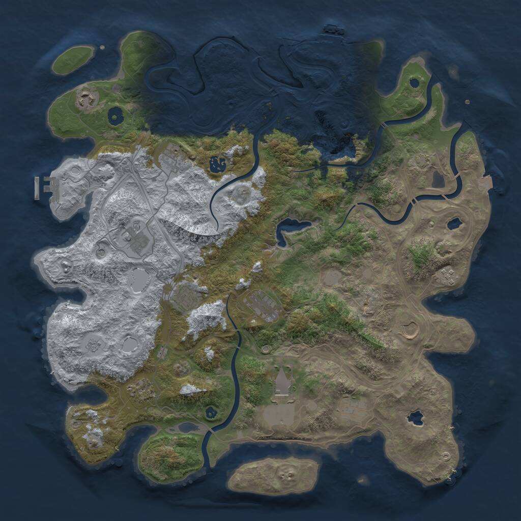 Rust Map: Procedural Map, Size: 4500, Seed: 427513238, 17 Monuments
