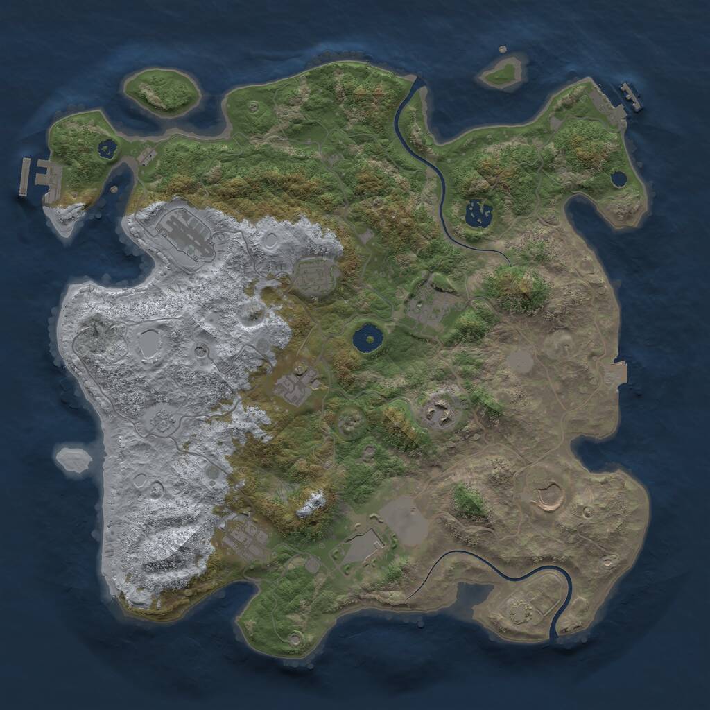 Rust Map: Procedural Map, Size: 3750, Seed: 1402087198, 15 Monuments