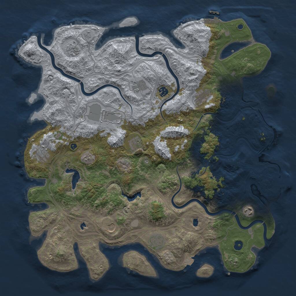 Rust Map: Procedural Map, Size: 4700, Seed: 852719904, 17 Monuments