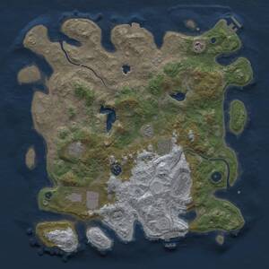 Thumbnail Rust Map: Procedural Map, Size: 4000, Seed: 1714786964, 13 Monuments