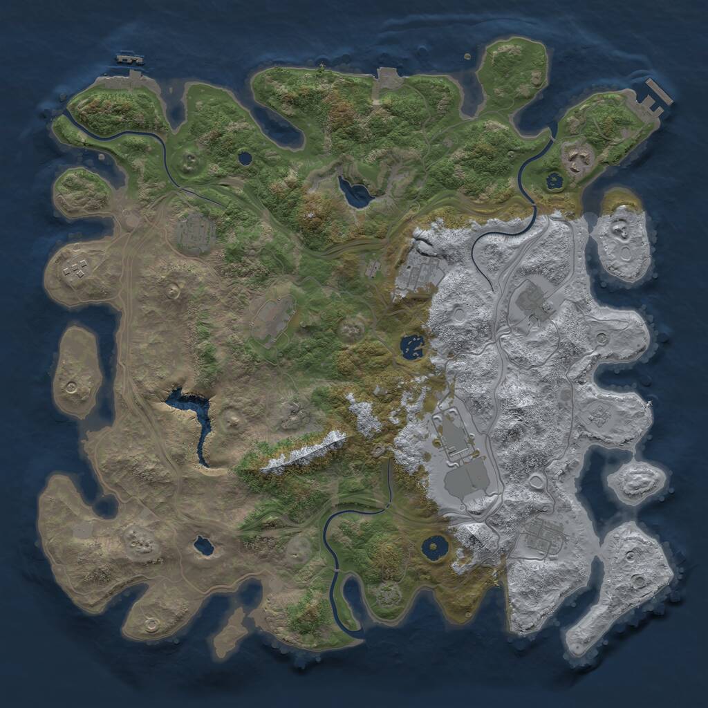 Rust Map: Procedural Map, Size: 4250, Seed: 839714269, 15 Monuments