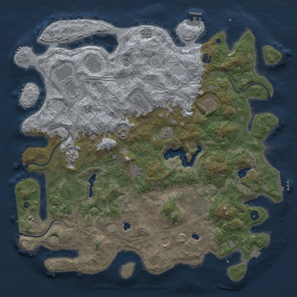 Rust Map: Procedural Map, Size: 4750, Seed: 724774500, 17 Monuments
