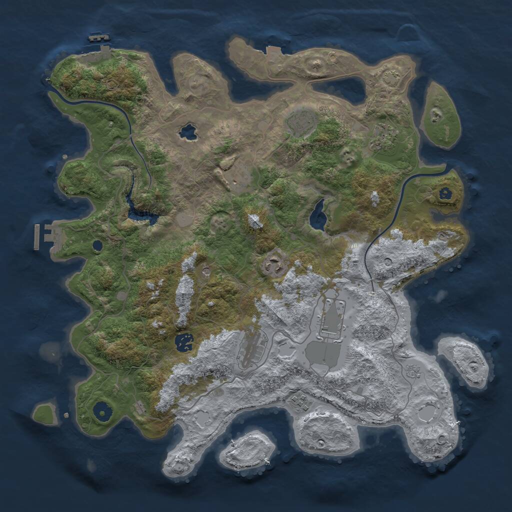 Rust Map: Procedural Map, Size: 4000, Seed: 1488111999, 14 Monuments