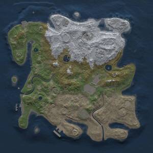 Thumbnail Rust Map: Procedural Map, Size: 3500, Seed: 508033320, 11 Monuments