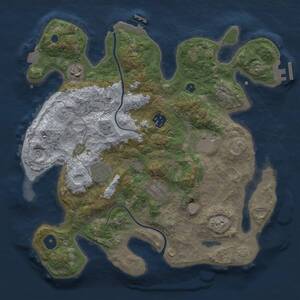 Thumbnail Rust Map: Procedural Map, Size: 3400, Seed: 1943, 12 Monuments