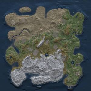 Thumbnail Rust Map: Procedural Map, Size: 3900, Seed: 1166348444, 17 Monuments