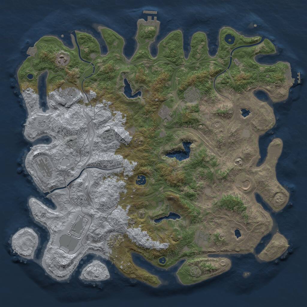 Rust Map: Procedural Map, Size: 4500, Seed: 773034224, 17 Monuments