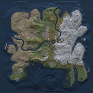 Thumbnail Rust Map: Procedural Map, Size: 3500, Seed: 1850463998, 14 Monuments