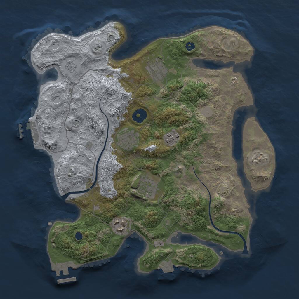Rust Map: Procedural Map, Size: 3200, Seed: 170000, 11 Monuments