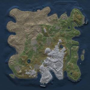Thumbnail Rust Map: Procedural Map, Size: 3700, Seed: 1208522691, 15 Monuments