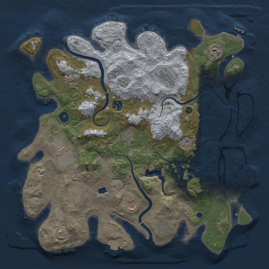 Rust Map: Procedural Map, Size: 4000, Seed: 1649151486, 16 Monuments
