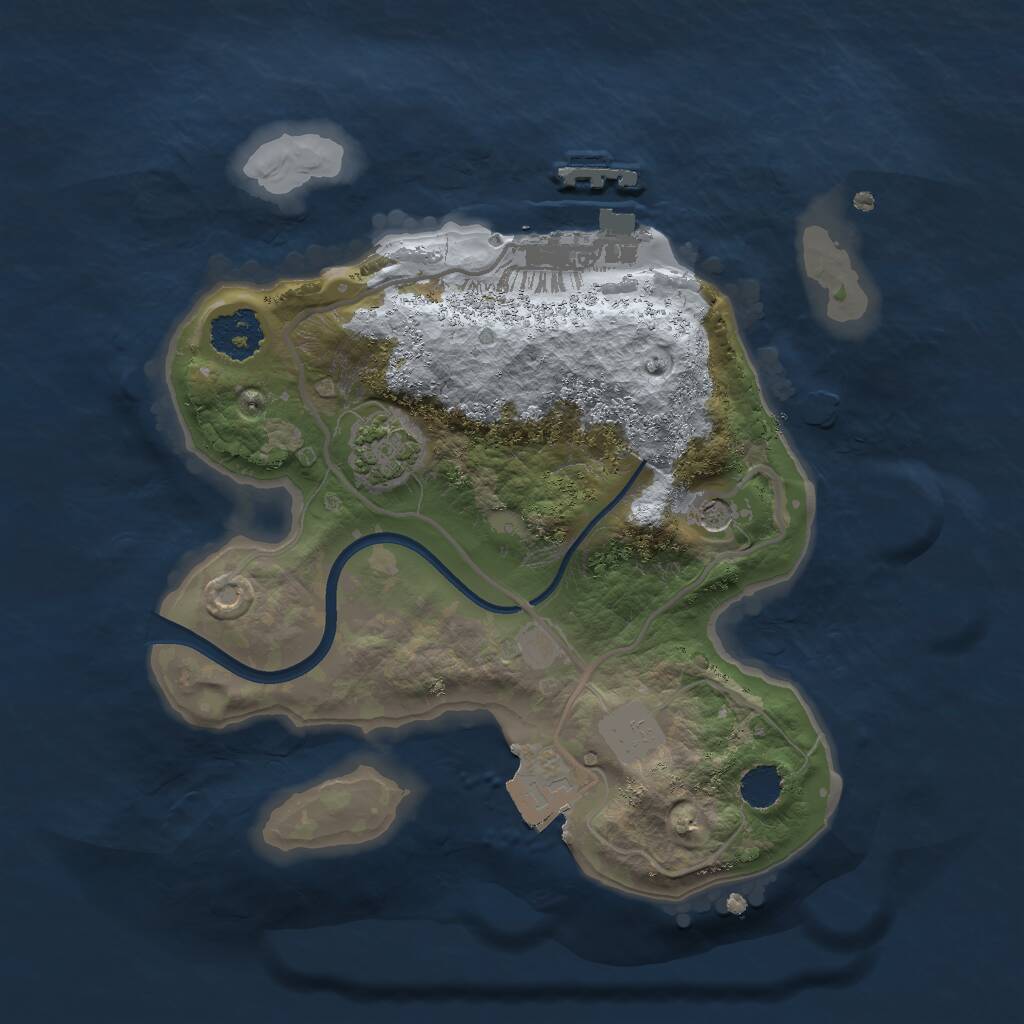 Rust Map: Procedural Map, Size: 2000, Seed: 1447313123, 4 Monuments