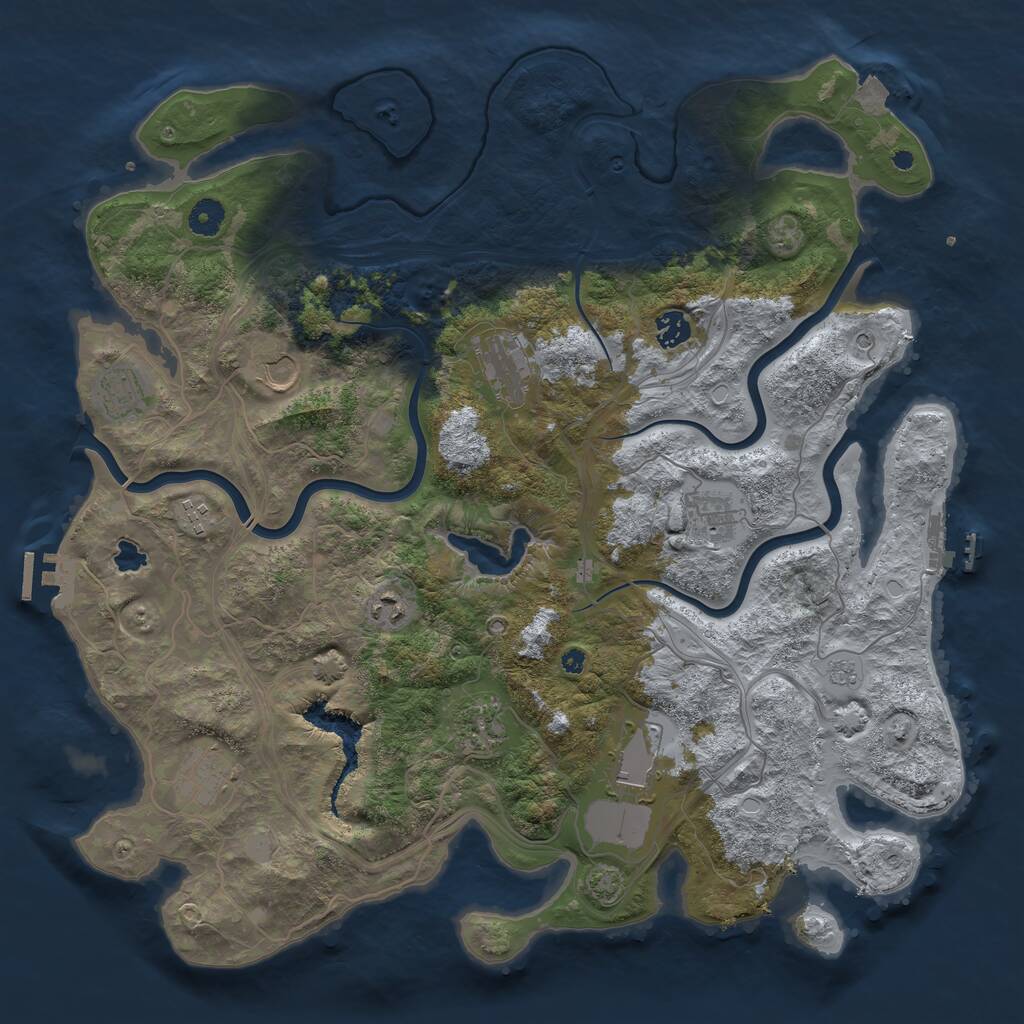 Rust Map: Procedural Map, Size: 4250, Seed: 1263636179, 16 Monuments