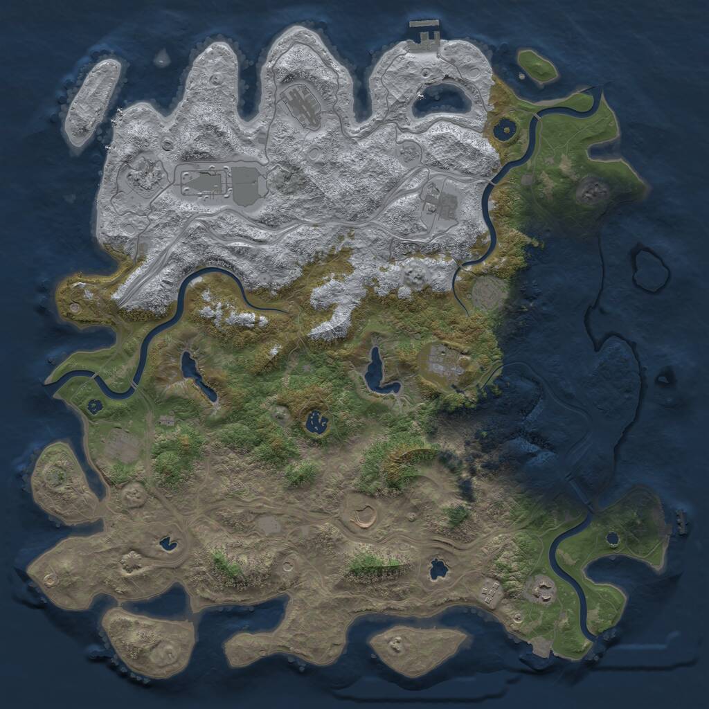 Rust Map: Procedural Map, Size: 4800, Seed: 234262378, 17 Monuments