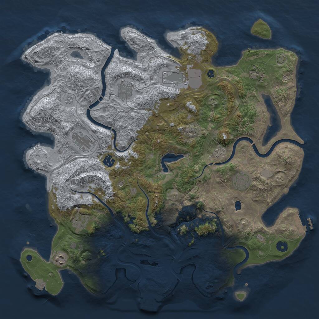 Rust Map: Procedural Map, Size: 4250, Seed: 2129815606, 15 Monuments