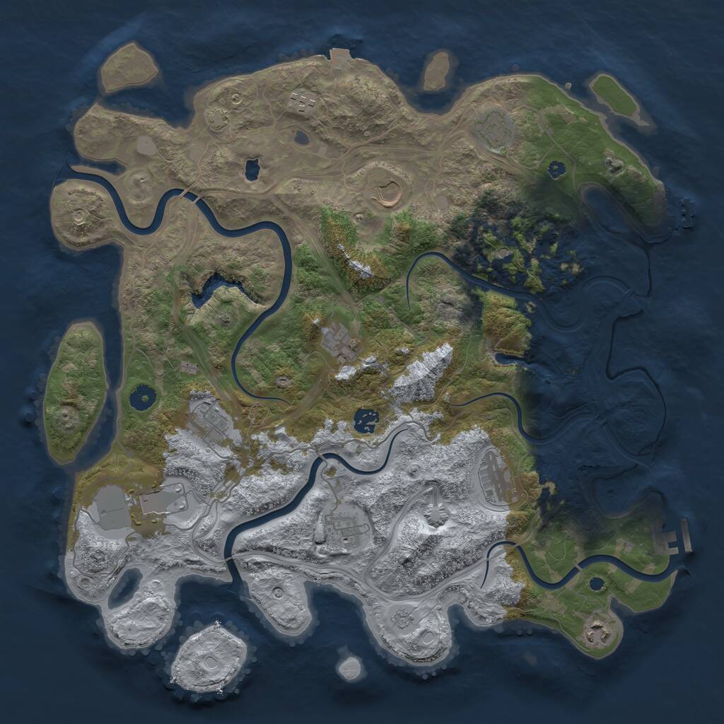 Rust Map: Procedural Map, Size: 4250, Seed: 1978637525, 16 Monuments