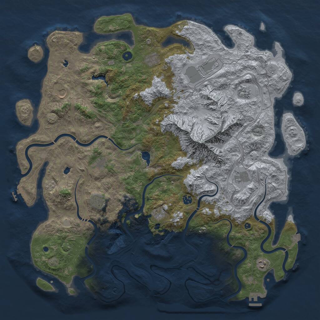 Rust Map: Procedural Map, Size: 5137, Seed: 2980490, 17 Monuments