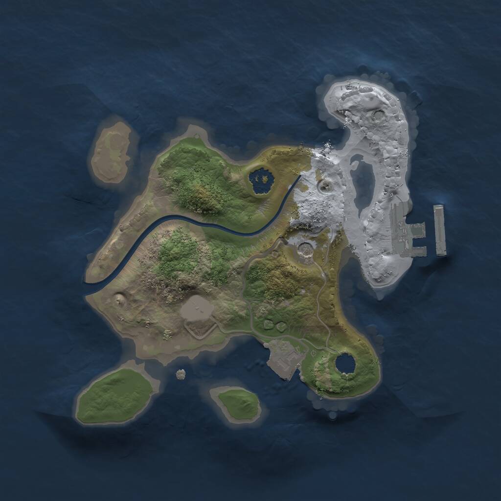 Rust Map: Procedural Map, Size: 2000, Seed: 307450716, 3 Monuments