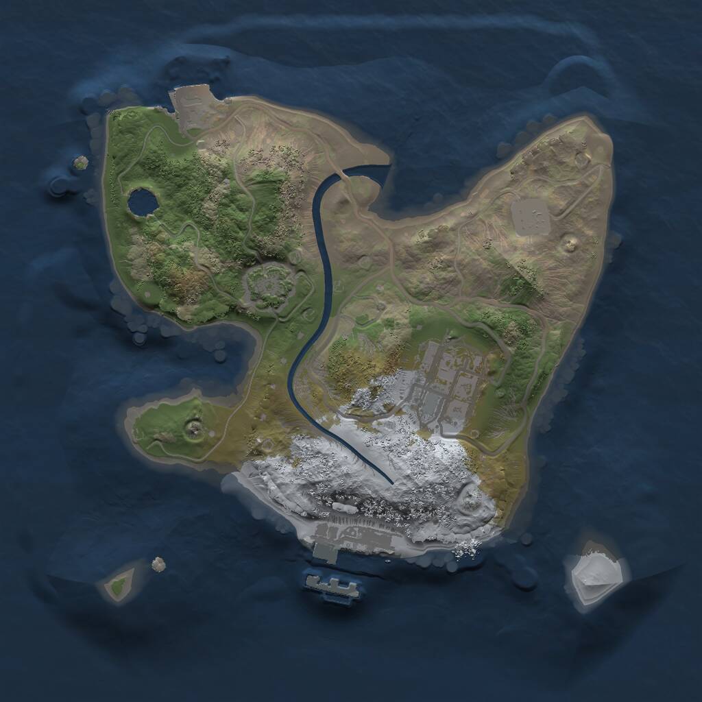 Rust Map: Procedural Map, Size: 2000, Seed: 436165523, 4 Monuments