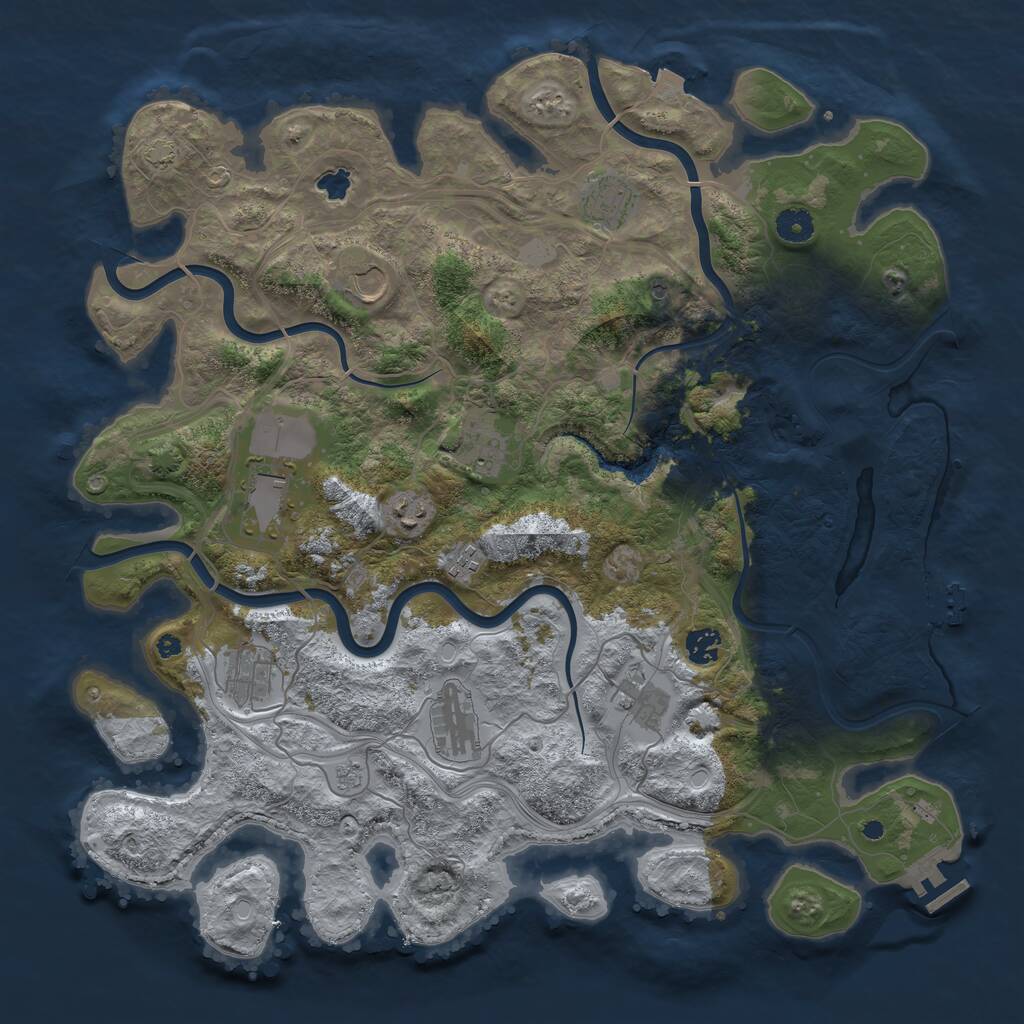 Rust Map: Procedural Map, Size: 4250, Seed: 7839202, 16 Monuments