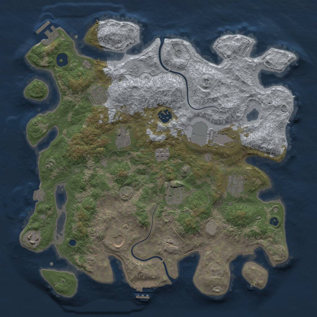 Rust Map: Procedural Map, Size: 3700, Seed: 1811178149, 15 Monuments