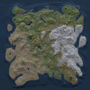 Thumbnail Rust Map: Procedural Map, Size: 4500, Seed: 70325, 17 Monuments