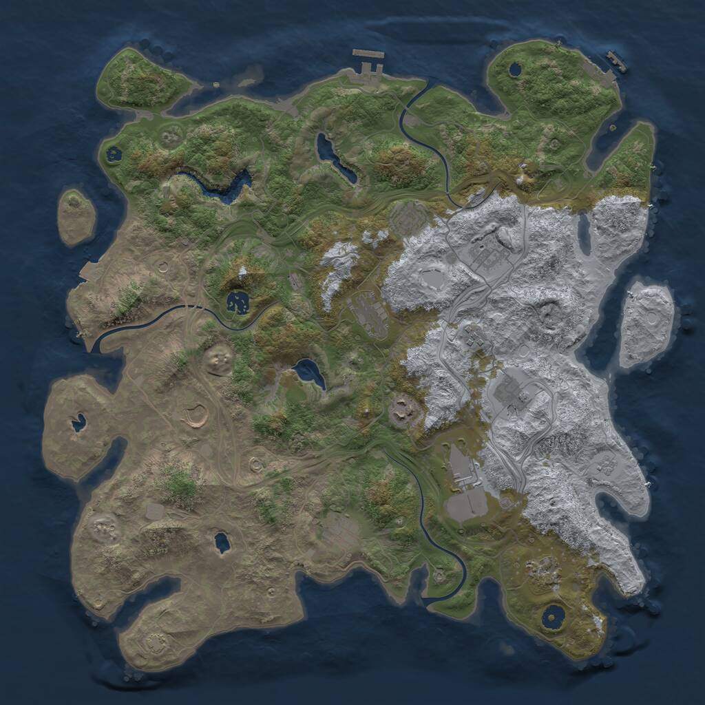 Rust Map: Procedural Map, Size: 4500, Seed: 70325, 17 Monuments