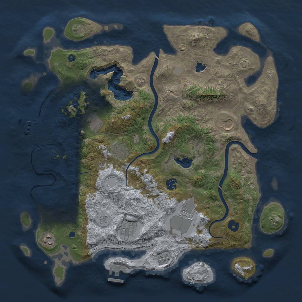 Rust Map: Procedural Map, Size: 4000, Seed: 199260274, 14 Monuments