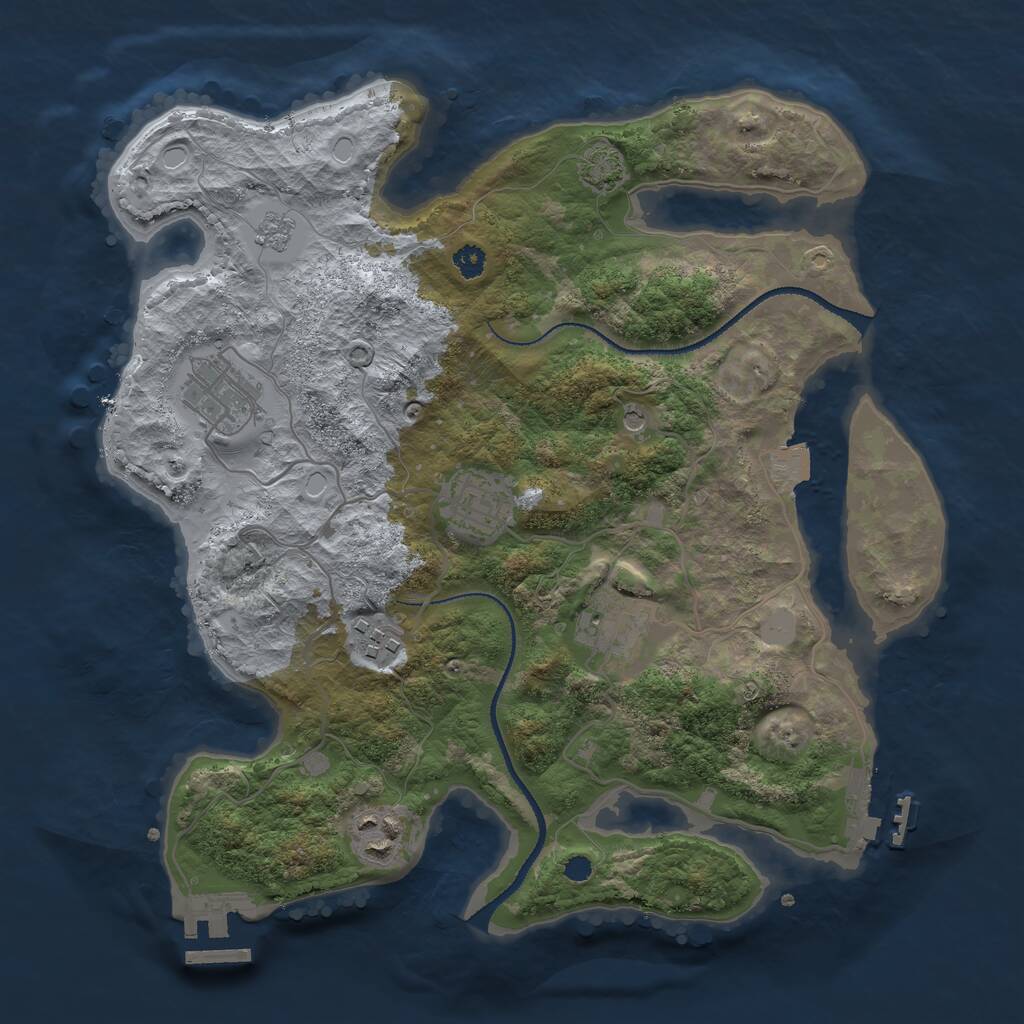 Rust Map: Procedural Map, Size: 3150, Seed: 170000, 11 Monuments