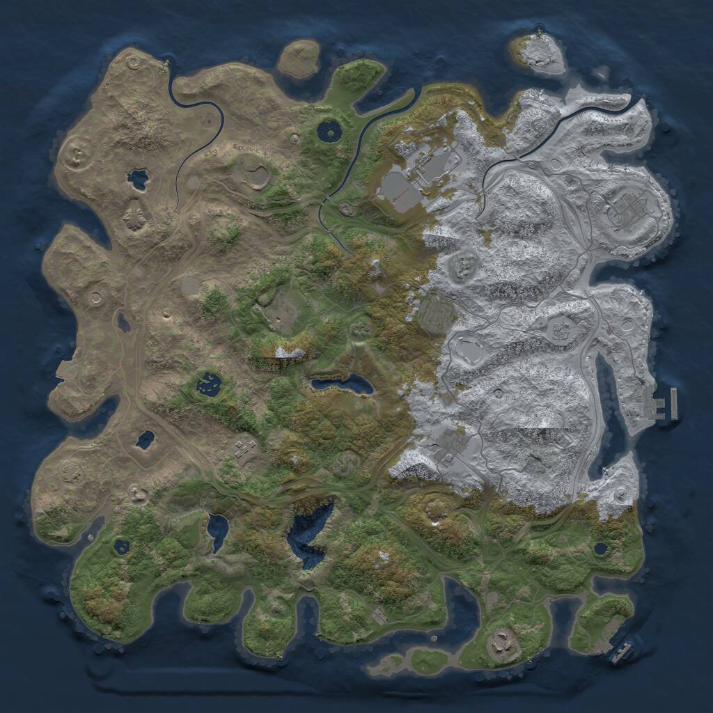 Rust Map: Procedural Map, Size: 4500, Seed: 199817032, 15 Monuments