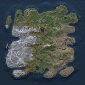 Thumbnail Rust Map: Procedural Map, Size: 3500, Seed: 544484147, 15 Monuments