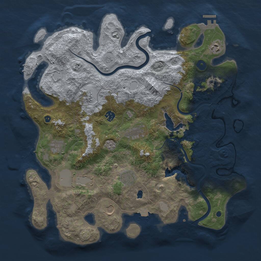 Rust Map: Procedural Map, Size: 4000, Seed: 2048169108, 14 Monuments