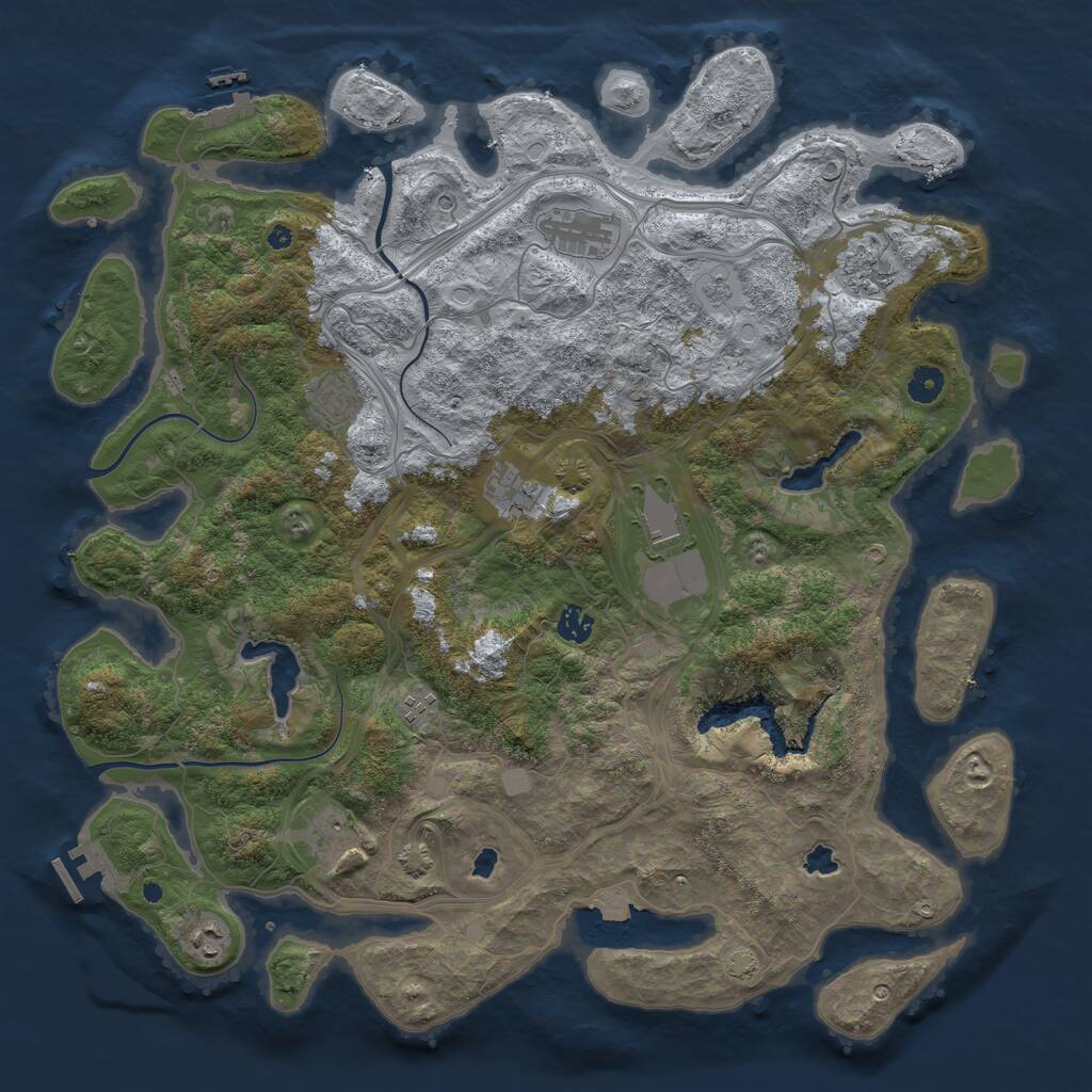 Rust Map: Procedural Map, Size: 4500, Seed: 231423, 15 Monuments