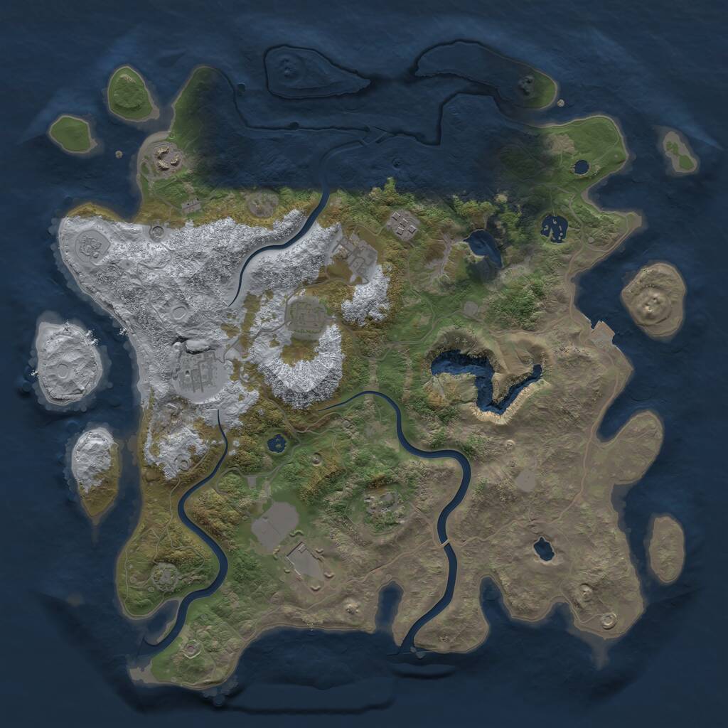 Rust Map: Procedural Map, Size: 4000, Seed: 1794386675, 12 Monuments