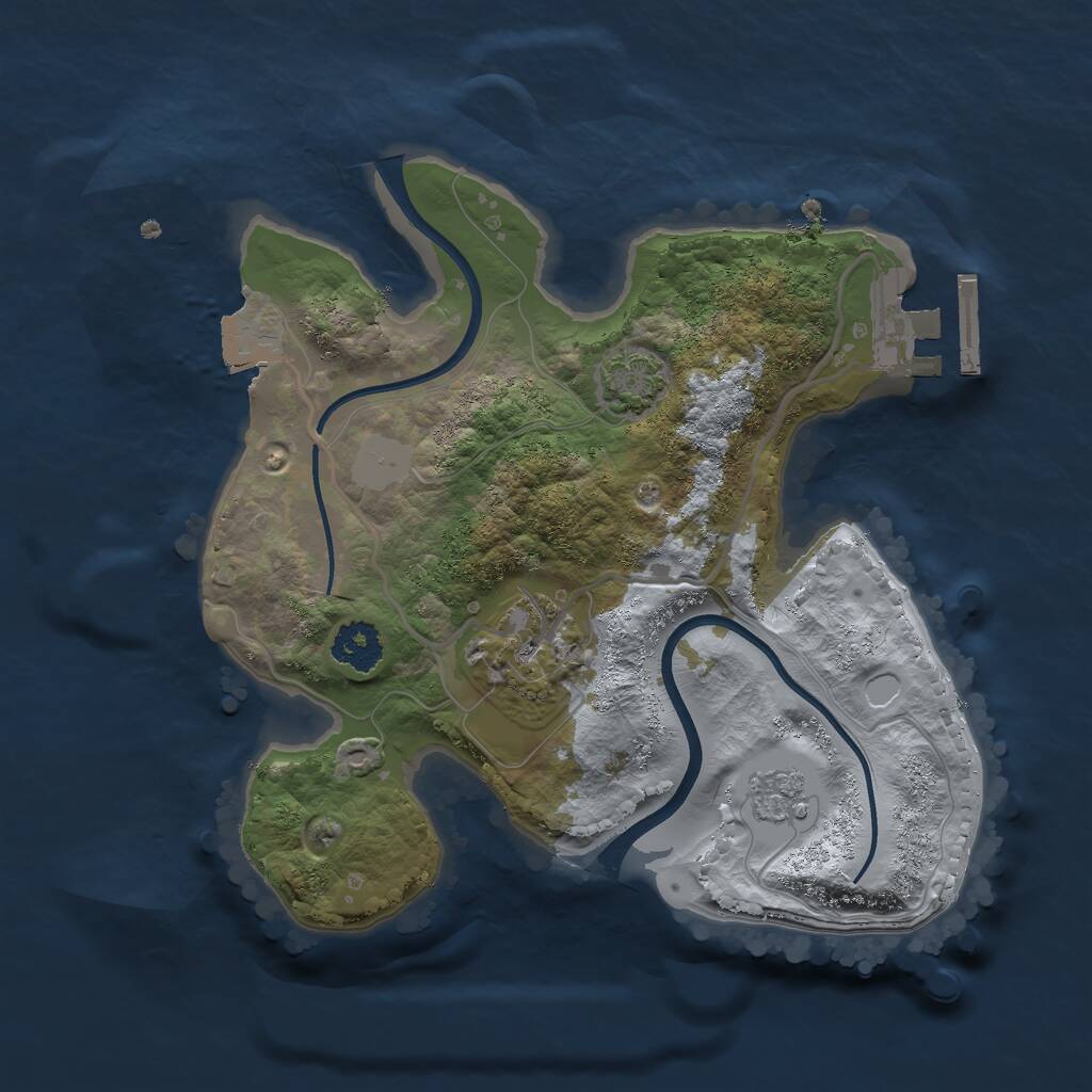 Rust Map: Procedural Map, Size: 2200, Seed: 663289435, 5 Monuments