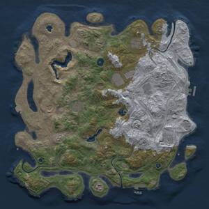 Thumbnail Rust Map: Procedural Map, Size: 4250, Seed: 862404382, 16 Monuments