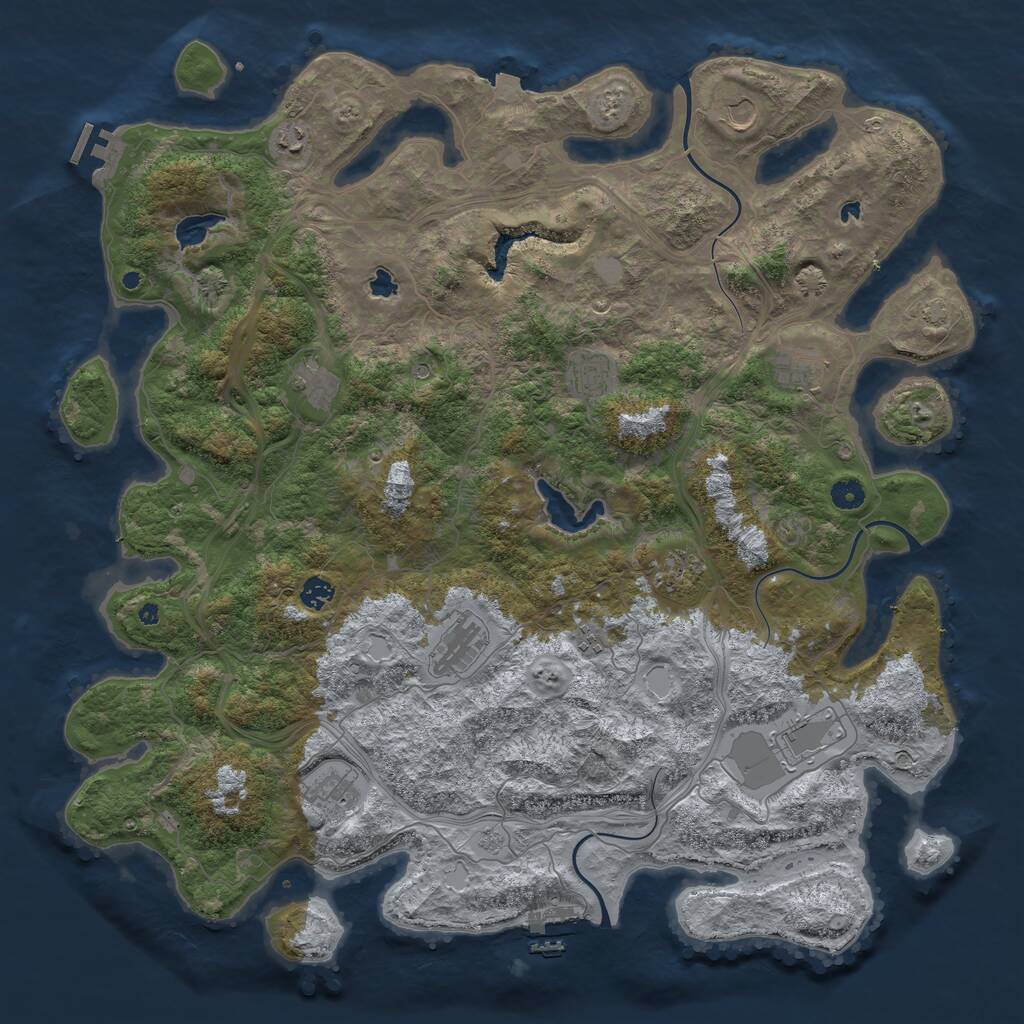 Rust Map: Procedural Map, Size: 4800, Seed: 1852989388, 17 Monuments