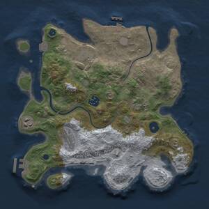 Thumbnail Rust Map: Procedural Map, Size: 3000, Seed: 2015484884, 10 Monuments