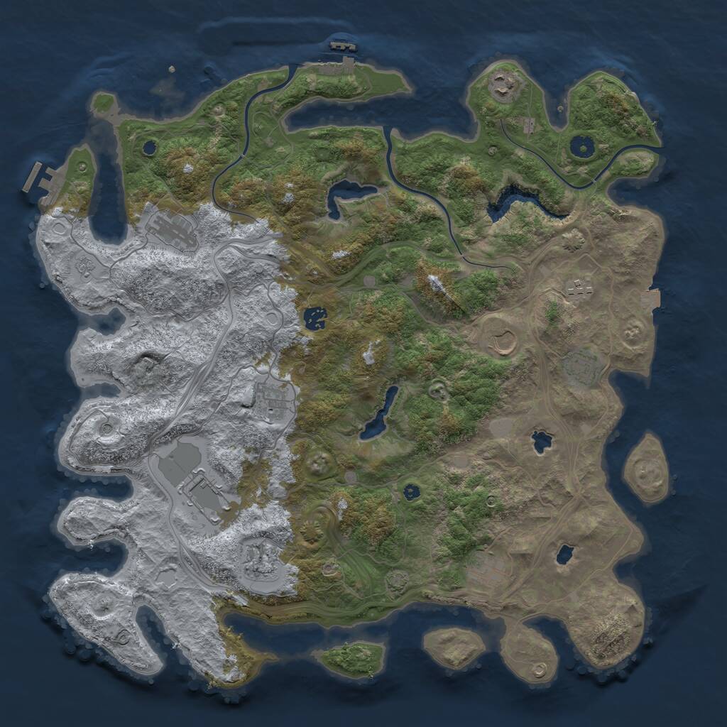 Rust Map: Procedural Map, Size: 4500, Seed: 85280, 16 Monuments