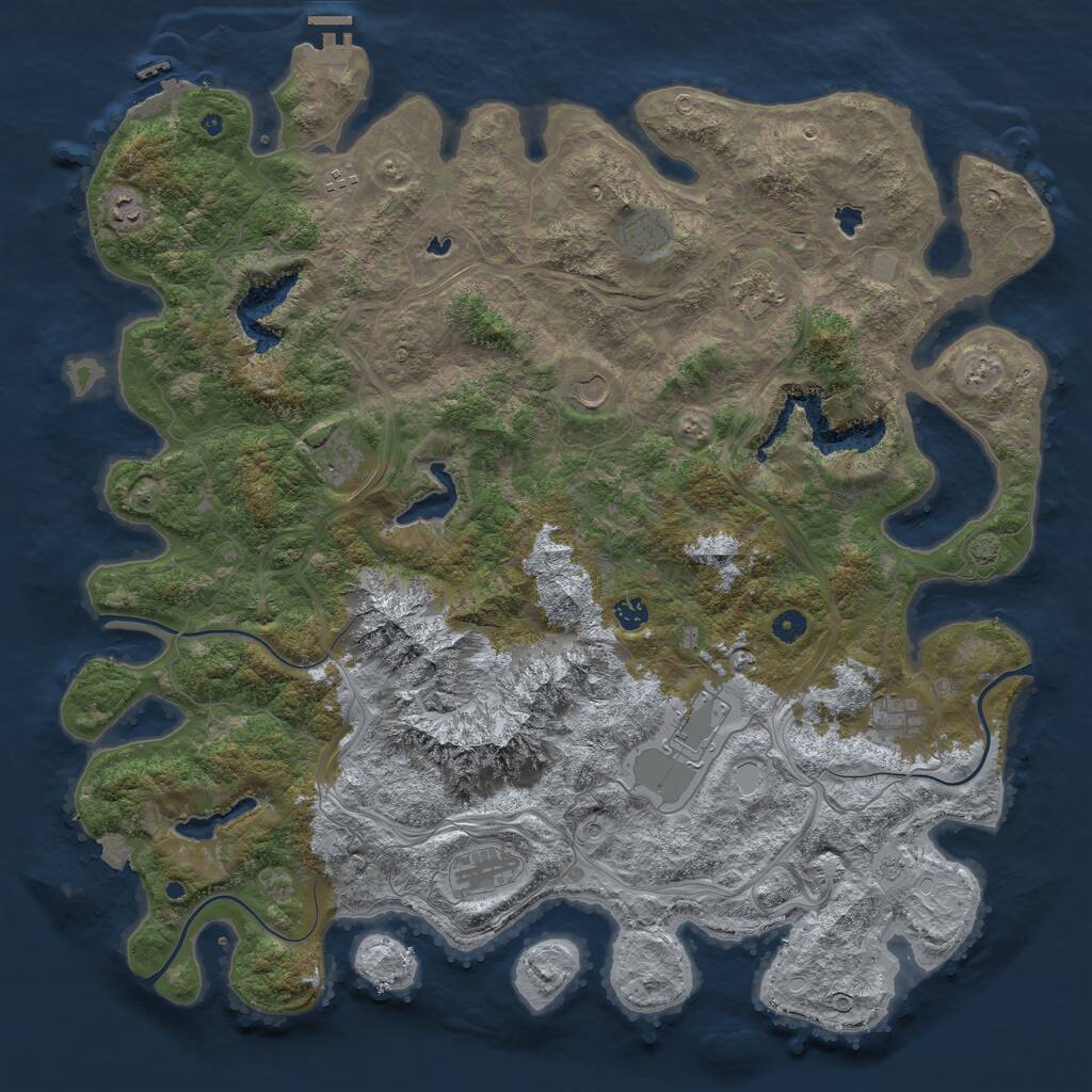 Rust Map: Procedural Map, Size: 5000, Seed: 336021023, 16 Monuments