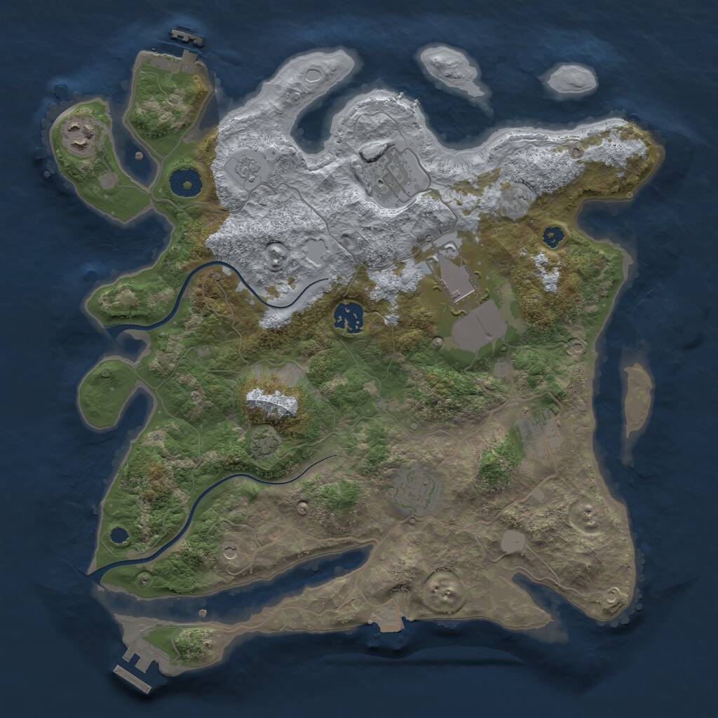 Rust Map: Procedural Map, Size: 3500, Seed: 1559810554, 12 Monuments