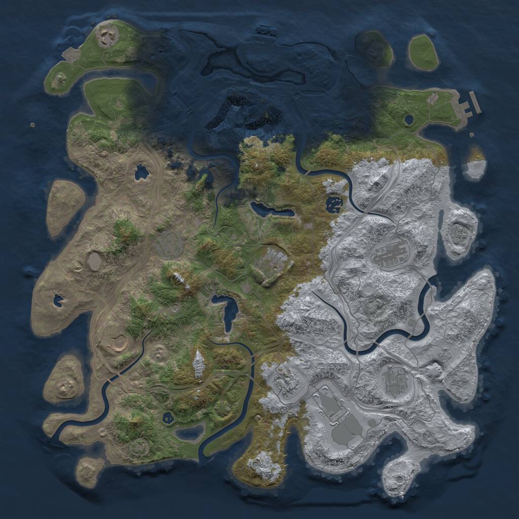 Rust Map: Procedural Map, Size: 4500, Seed: 20250308, 16 Monuments