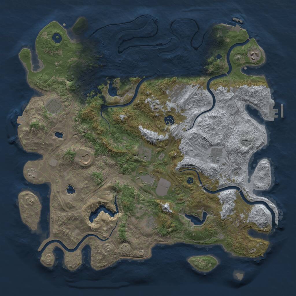 Rust Map: Procedural Map, Size: 4500, Seed: 1294970881, 17 Monuments