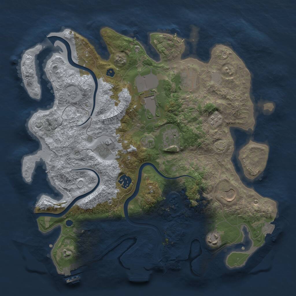 Rust Map: Procedural Map, Size: 3500, Seed: 7543, 14 Monuments