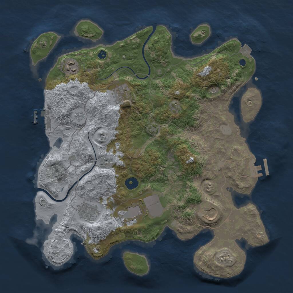 Rust Map: Procedural Map, Size: 3500, Seed: 1742845271, 12 Monuments