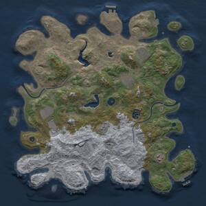 Thumbnail Rust Map: Procedural Map, Size: 4000, Seed: 107837001, 13 Monuments