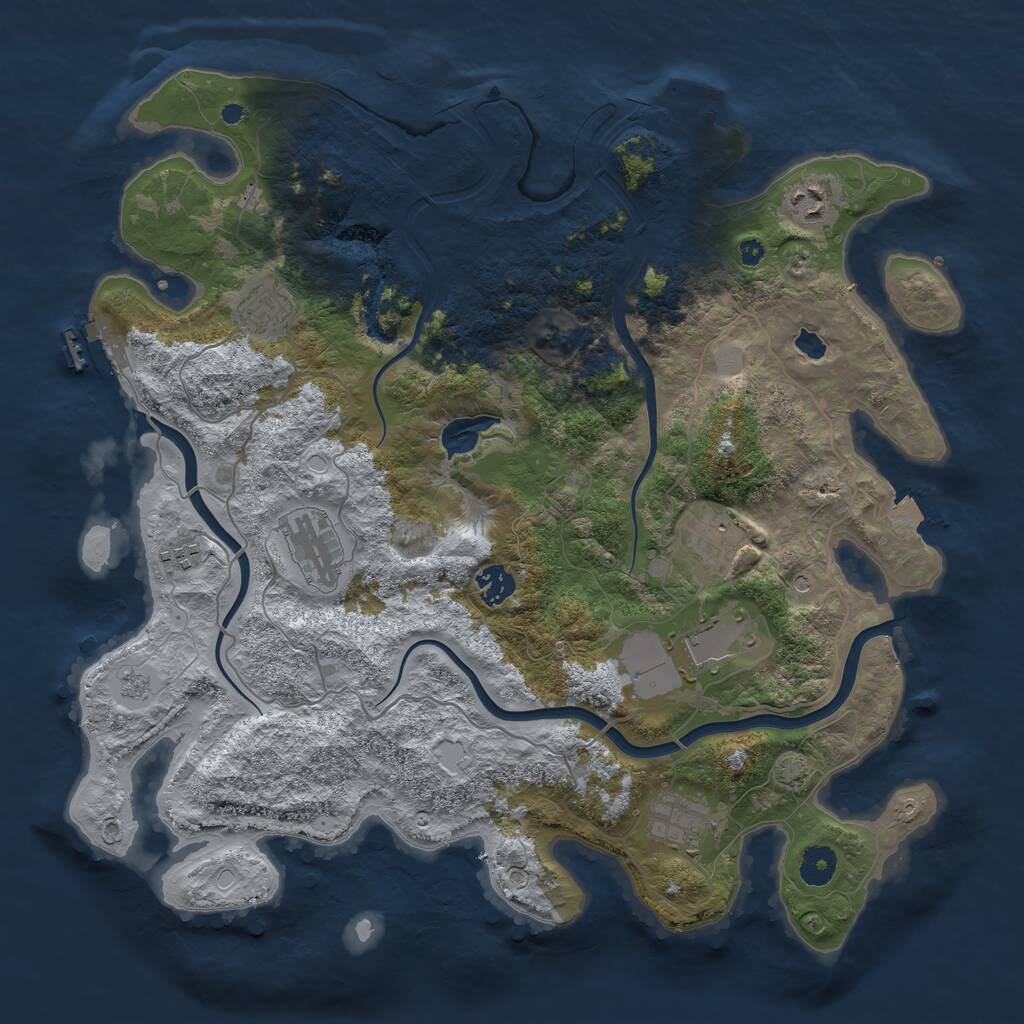 Rust Map: Procedural Map, Size: 4000, Seed: 32789064, 14 Monuments