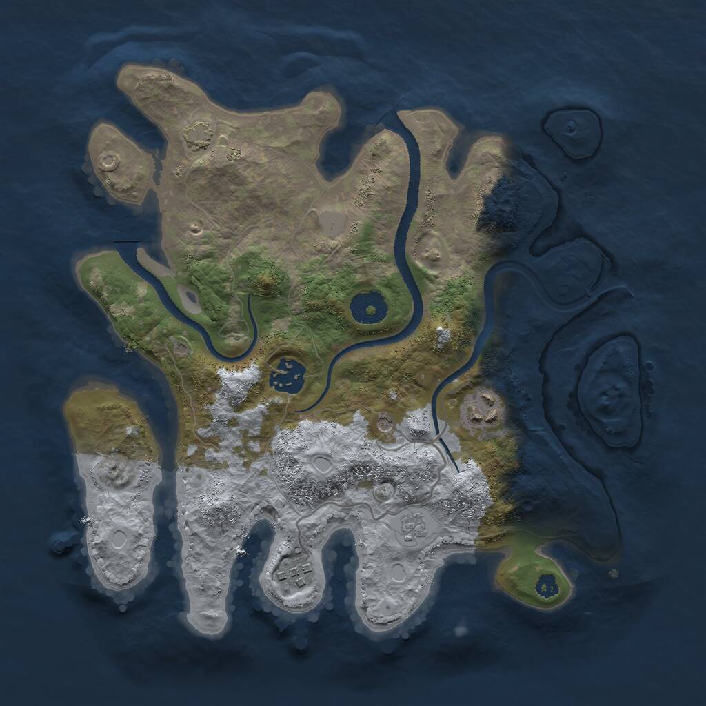 Rust Map: Procedural Map, Size: 3000, Seed: 1366635341, 7 Monuments